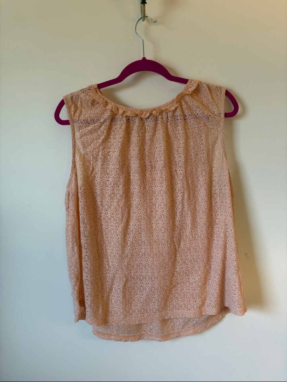 Treasure & Bond Peach Lace Overlay Sleeveless Camisole